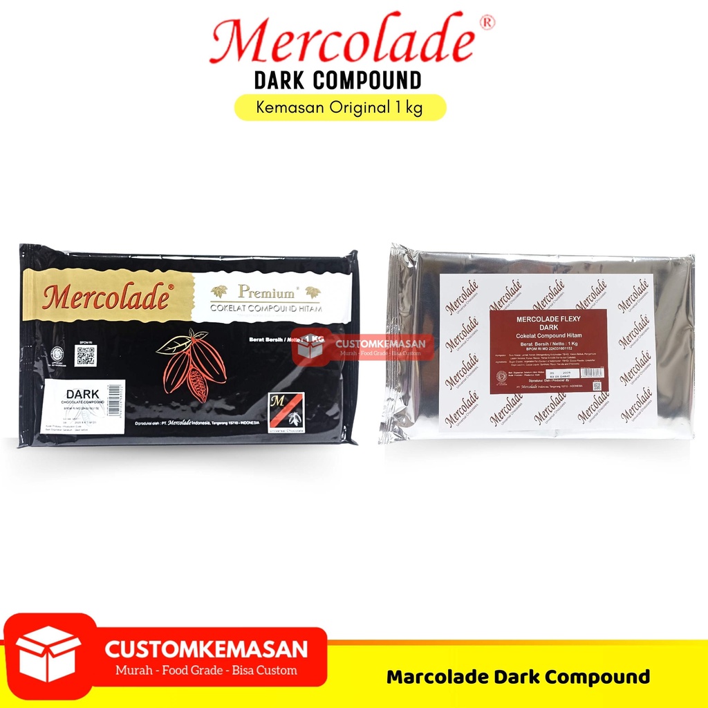 

Mercolade Dark Compound / Cokelat Dark Compound 1kg / Cokelat Batang Dark Compound Marcodale