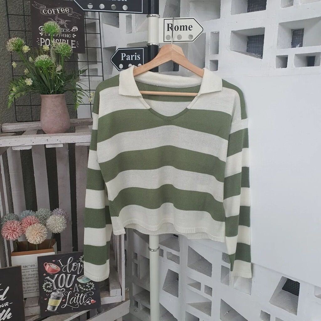 Sweater Rajut Oversize Atasan Knitted Fuji Outer Rajut Trendy-Mint
