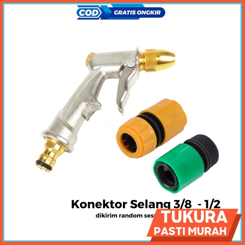 Water Jet Gun pendek untuk cuci motor / mobil - Stainless