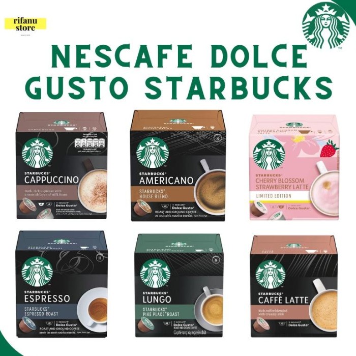 

Nescafe Dolce Gusto Starbucks Capsule Coffee NDG Original All Varian