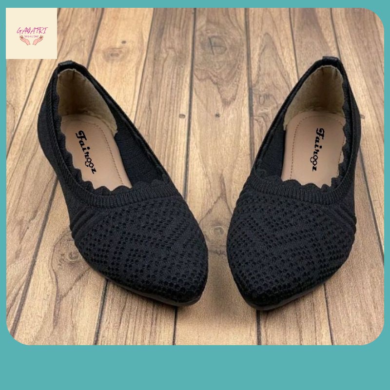 Shoes / Flat Shoes Terbaru Fairooz - Sepatu Wanita Flat Shoes Rajut Import