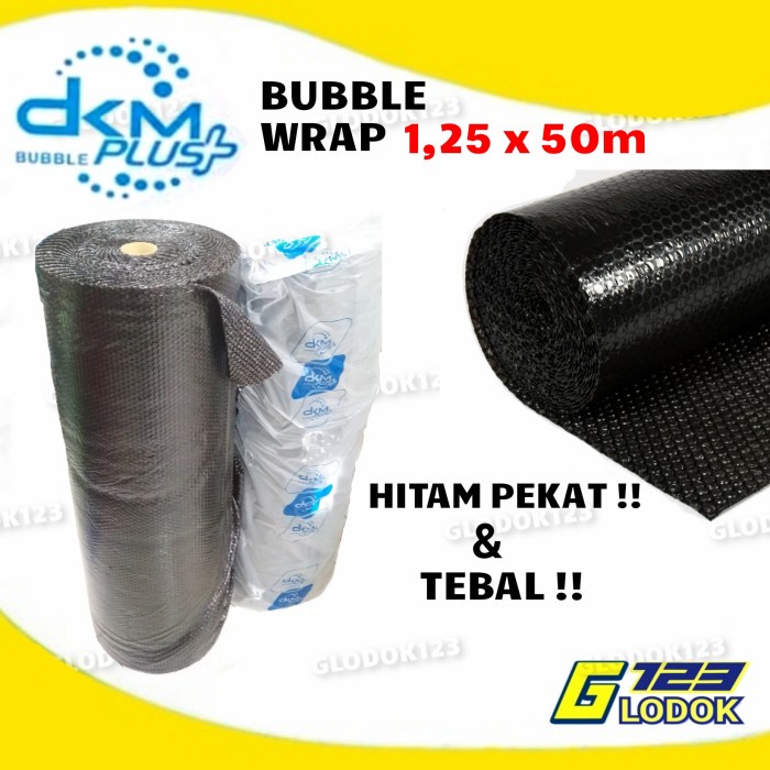 

Plastik Bubble Wrap Hitam 125cm x 50m merk DKM+ Kualitas Super Premium -vv45