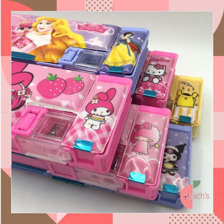 

PEACHs - S5984 Kotak Pensil Sanrio / Kotak Pensil Magnet 2 Sekat / Kotak Pensil Anak Dilengkapi Rautan / Kotak Pensil Karakter Lucu