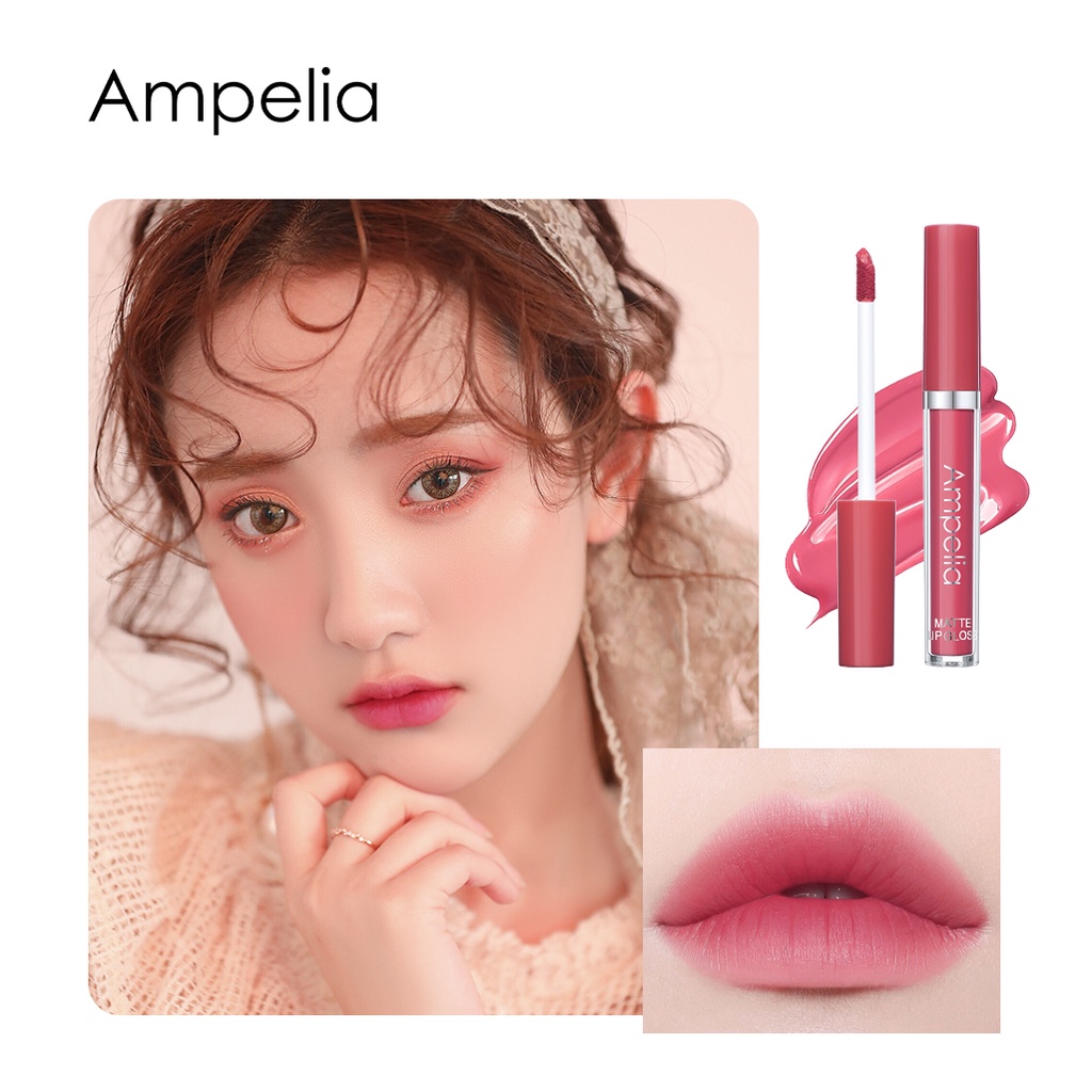 【BPOM】Ampelia Lipstick 6 Set Matte Liquid Lipstick Long-Lasting Wear Non-Stick Cup Not Fade Waterpro