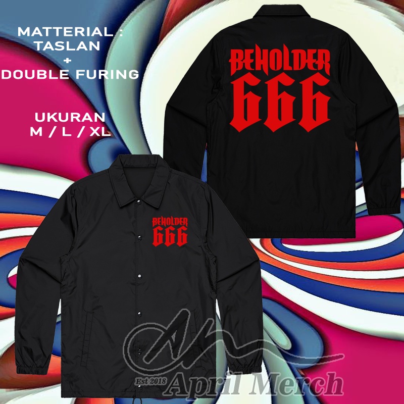 jaket coach Bahan taslan edisi Satanic 666 Beholder stanic