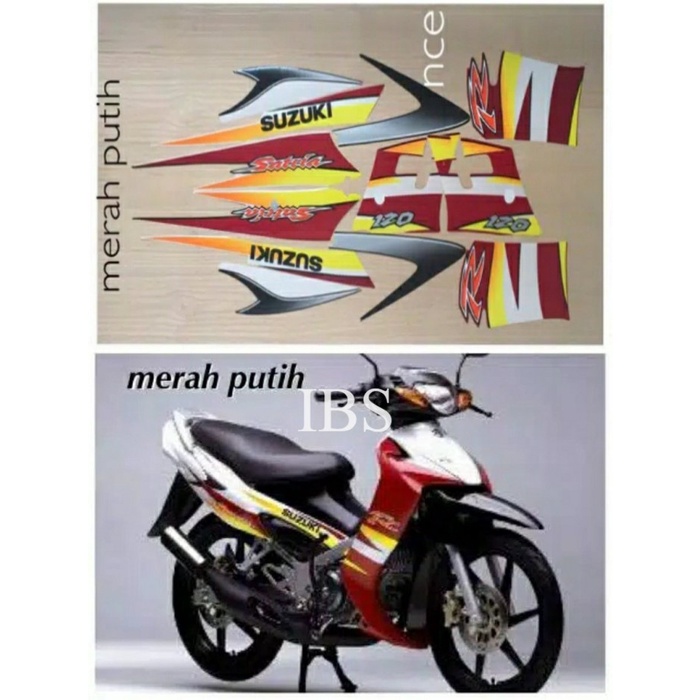 STRIPING LIS ORI SATRIA HIU MALAYSIA 120 MERAH PUTIH POLET LIS BODY