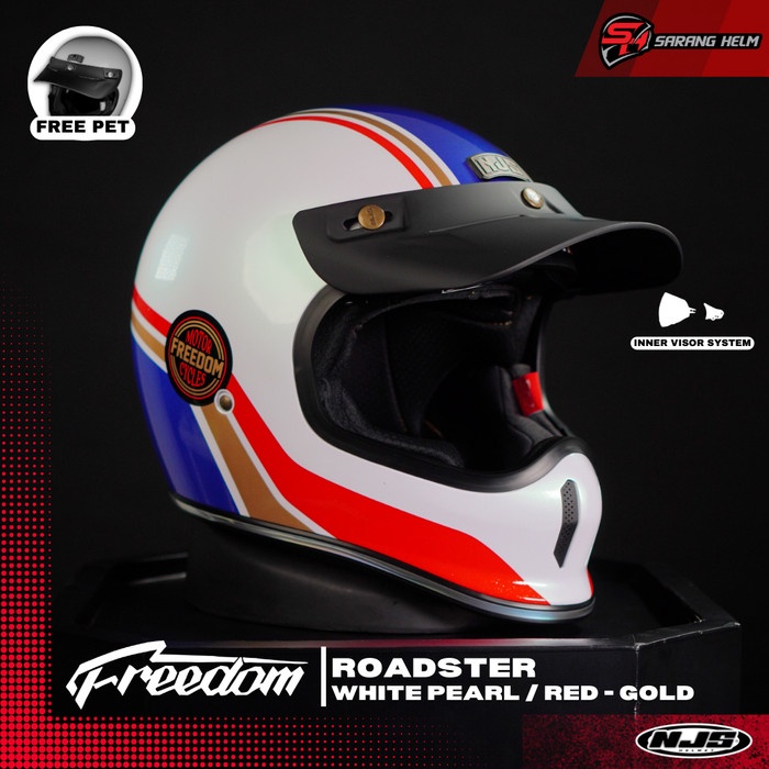 NJS Freedom Roadster - Helm Retro | NJS | NJS Retro | Retro Fullface | Helm NJS | NJS Kekinian | Fre