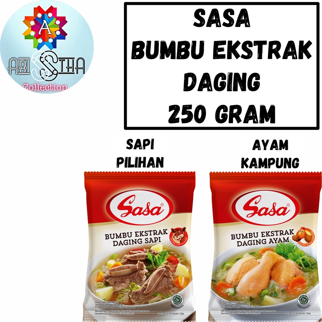 

Sasa Bumbu Ekstrak Daging Sapi Pilihan dan Ayam Kampung 250 Gram