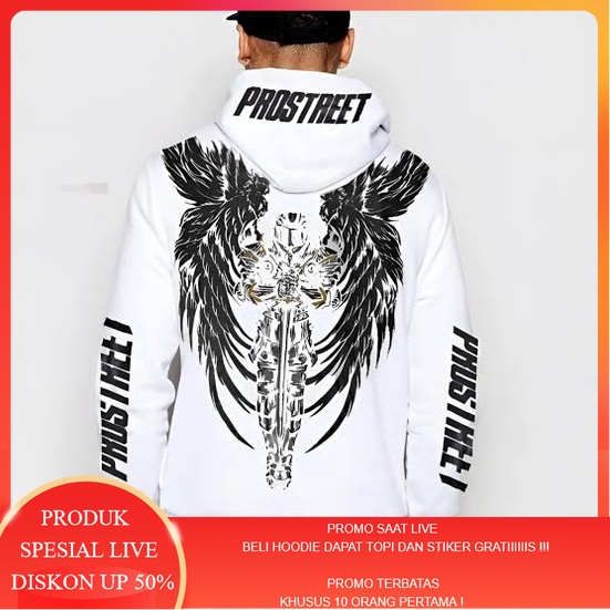 HOODIE PROSTREET GUARDIAN RIDE PUTIH HOODIE PRIA  HOODIE SUNMORI HOODIE PROSTREET HOODIE MOTOR HOODI