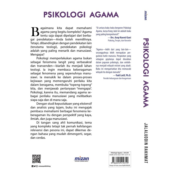 Terlaris ✨ - BUKU PSIKOLOGI AGAMA : SEBUAH PENGANTAR - JALALUDDIN RAKHMAT