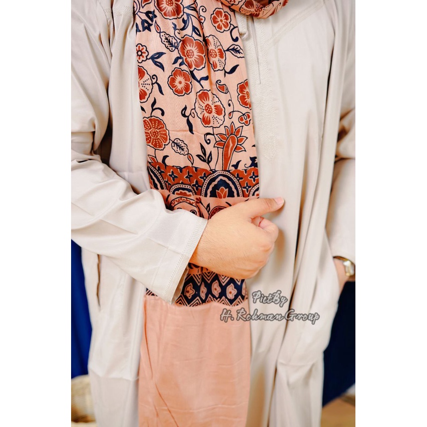 RB Sorban Habib Bahar Bahan Rayon Goyor Motif Batik Terompah Surban Santri Pondok Pesantren Rida