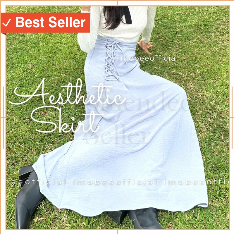 Baju Model Korean Style murah kekinian bahan adem premium / ROK AESTHETIC // ROK SIMPUL KOREA CRINKL