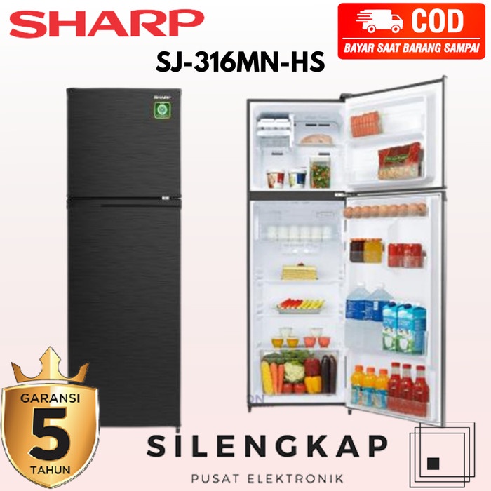 KULKAS 2 PINTU SHARP SJ 316 MN-HS 256L TANPA BUNGA ES NO FROST