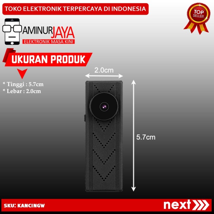 Spycam Camera Kancing Wifi Hidden Spy Kamera Mini Pengintai Mata Id