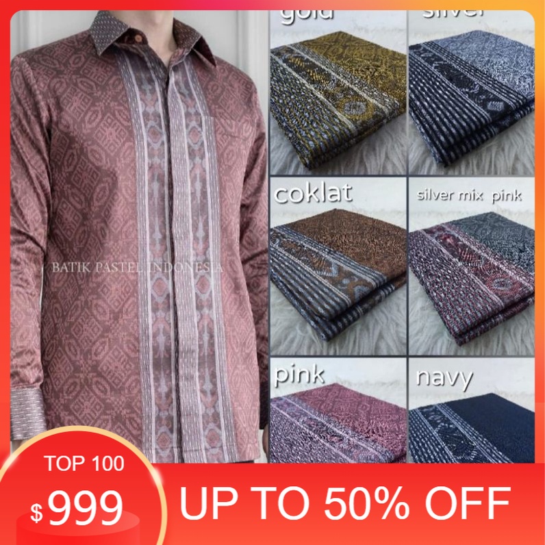 Kemeja Pria Songket Tenun Baron 1 Warna Dimensi Songket Palembang Premium, Kekinian, Terbaik, Elegan