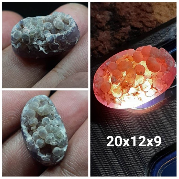 Natural Batu Akik Lumut Manakara Motif Gambar Kecubung Ungu Antik 5