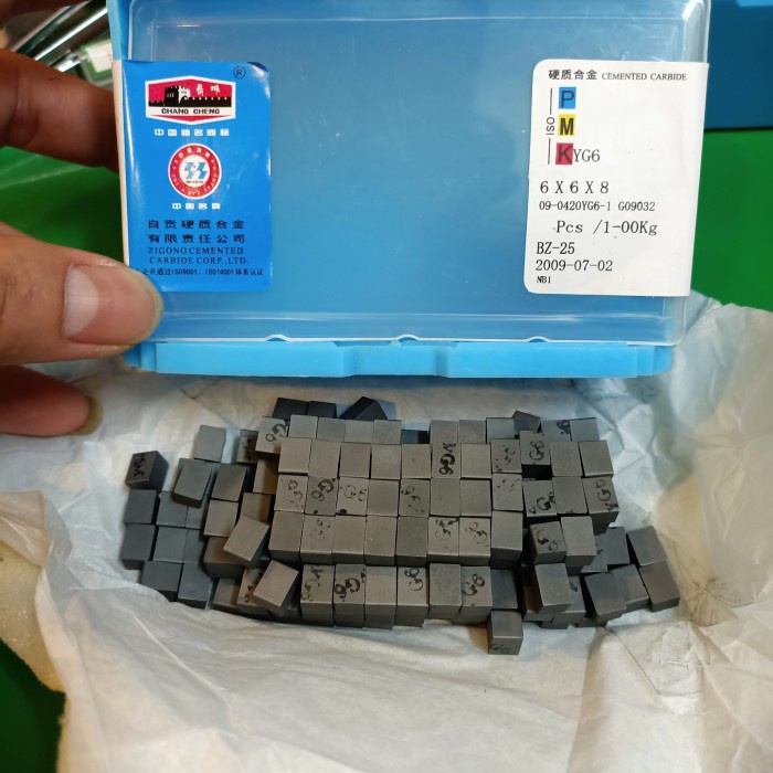 mata Widia carbide Chang Cheng 6x6x8 ( BOX 1KG) Widia yg6 6 x 6 x 8 vj ori