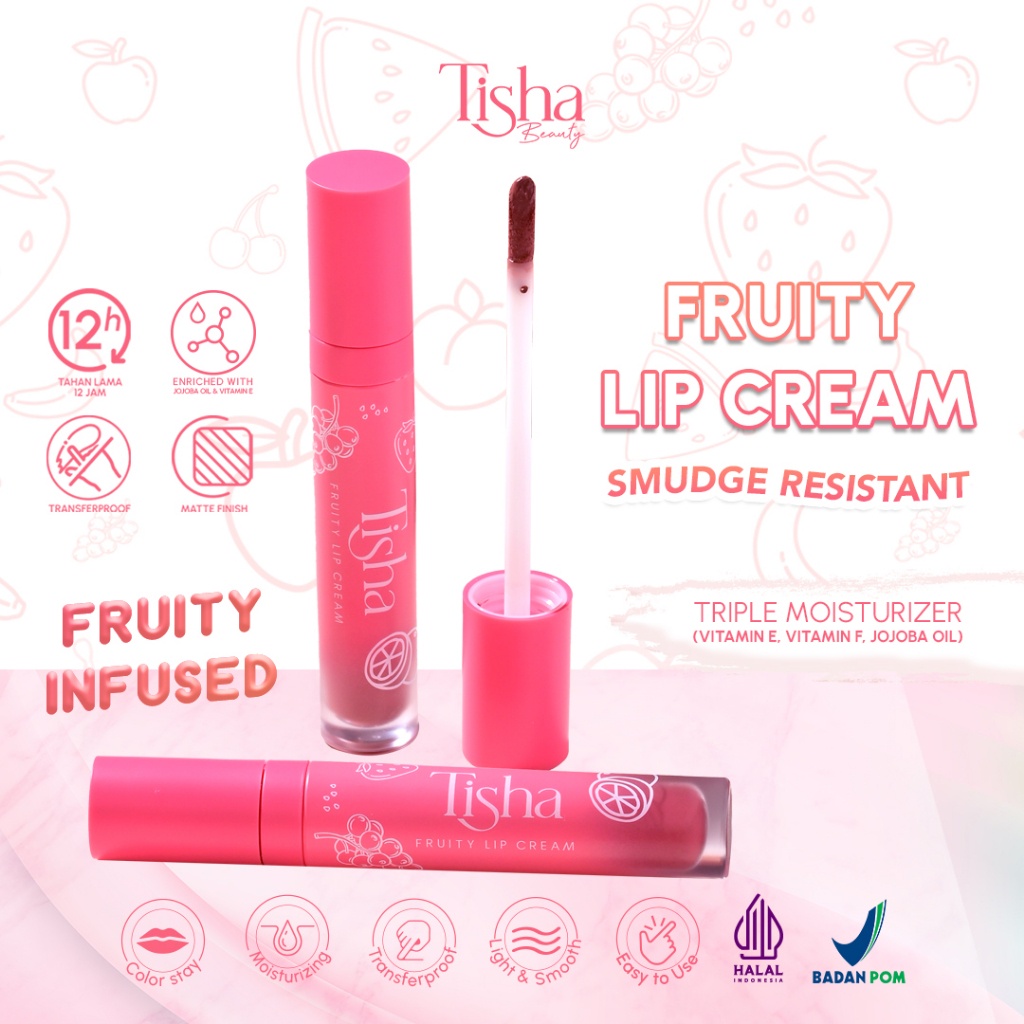 "2F" Tisha Beauty Fruity Lip Cream - Smudge Resistant | Matte | Lip Stick "2F"