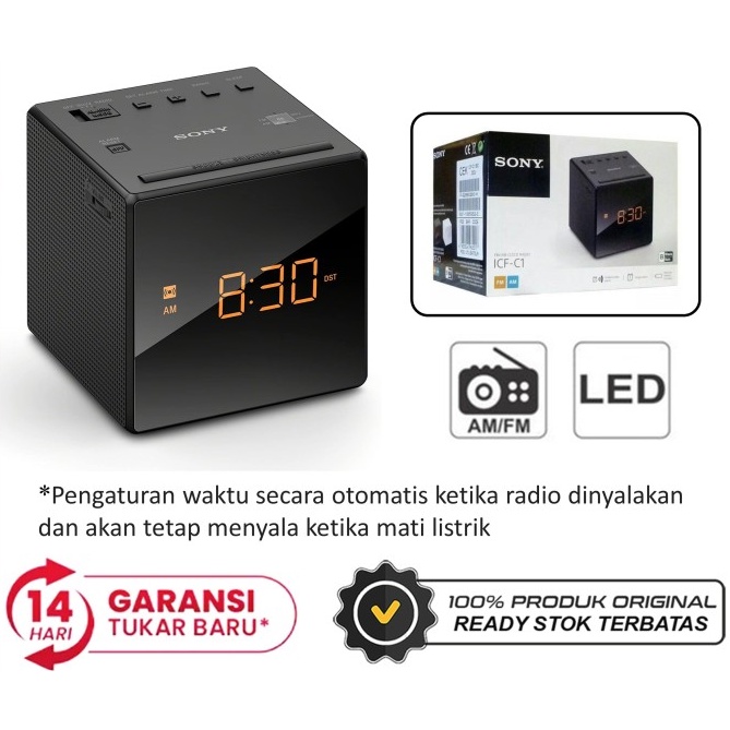 Sony ICF-C1 Desktop Alarm Clock Radio AM/FM Digital Portable Original