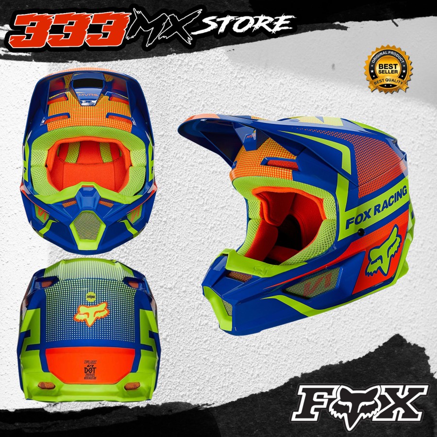 HELM FOX V1 BLUE HELMET CROSS TRAIL FOX V1 BLUE ORIGINAL FOX