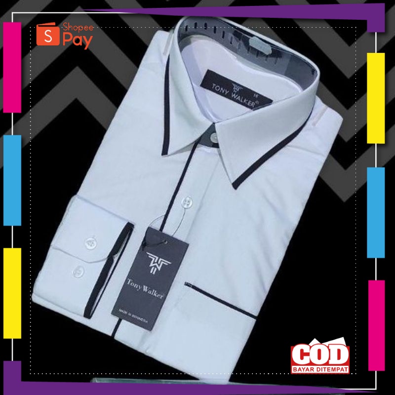 PREMIUM KOREAN STYLE / Kemeja Panjang TW Tony Walker Original Distro Premium Kemeja Polos Lis Kemeja