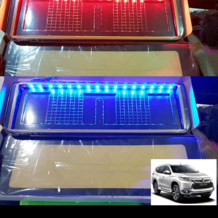 TATAKAN/PLAT NOMOR MOBIL AKRILIK LAMPU IZY 46CM ALL NEW PAJERO SPORT