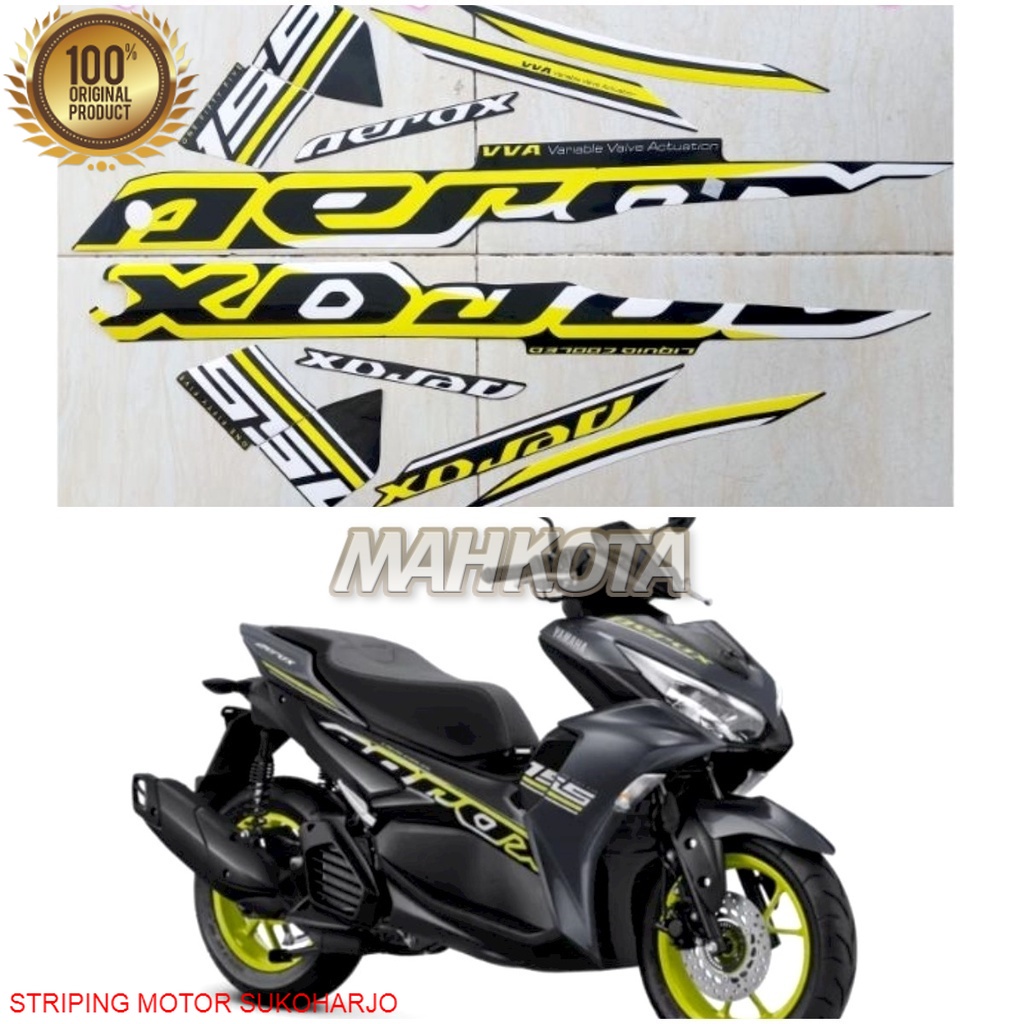 (ORI) Striping Stiker Polet Sepeda Motor List Yamaha All New Aerox 155 VVA CONECTED 2022 2023 Kuning