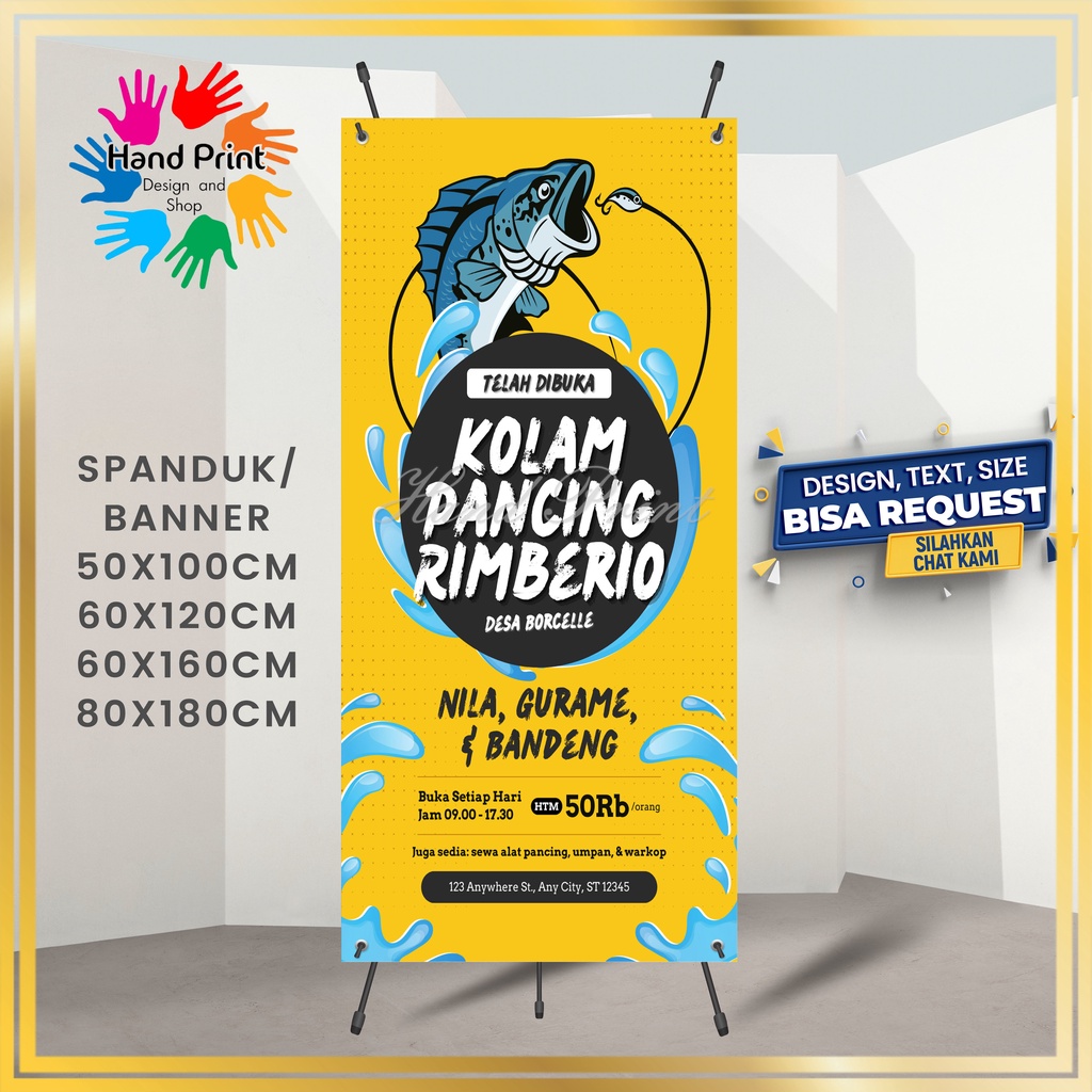 SPANDUK / BANNER / MMT Promosi Wisata Kolam Pemancingan Kompetisi Mancing