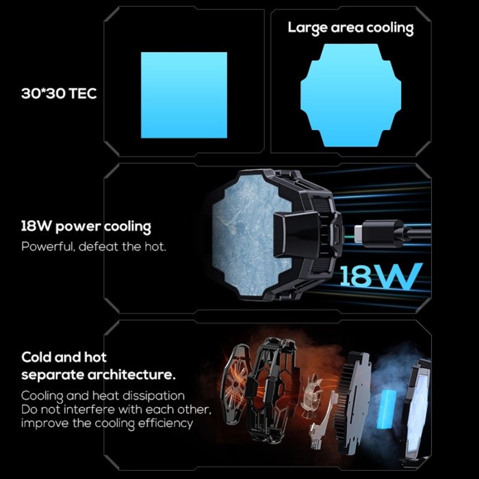 MURAH-  Funcooler C10 Fan Cooler Phone Radiator Kipas Pendingin Hp Gaming RGB - TYPE C ANDROID- 1.2.