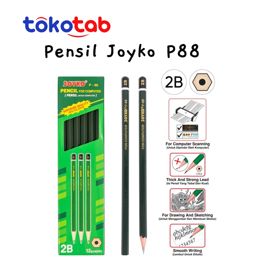 

Tokotab - [LSN] Pensil Joyko 2B Pensil Kayu Joyko P88