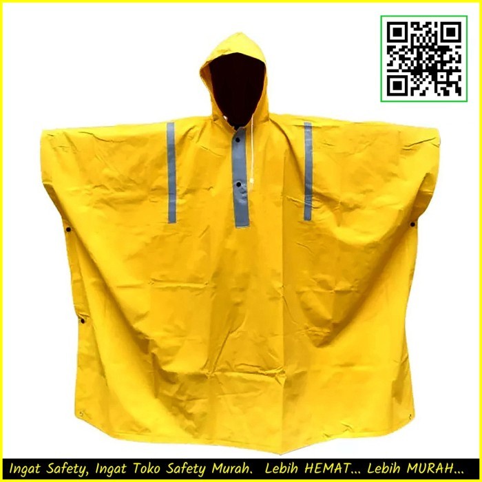 Jas hujan Safety Proyek Kuning Ponco Lengan Terusan Raincoat Baju - Ponco