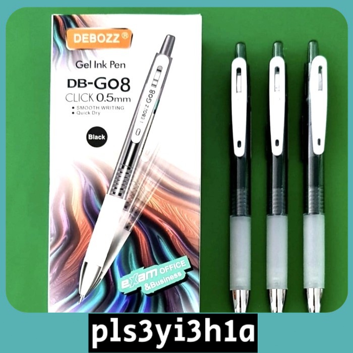 

PULPEN GEL CETREK DEBOZZ DB-G08 BOLPEN KLIK GEL 0.5MM DEBOZZ TERBARU WARNA HITAM 1 PACK ISI 12PCS