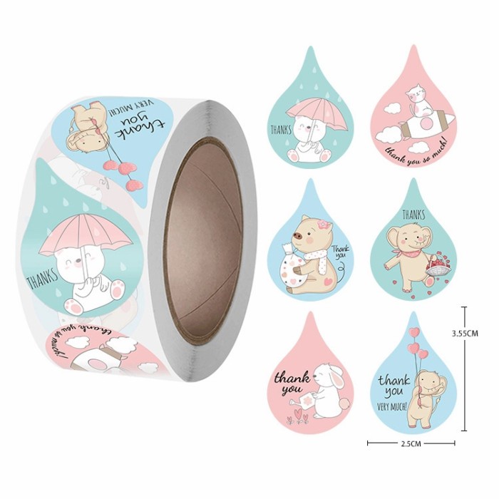 

[[ WSH - BEST SELLER ]] Stiker Thank You Very Much Isi 500 Cutting Sticker Elephant Bear Anak