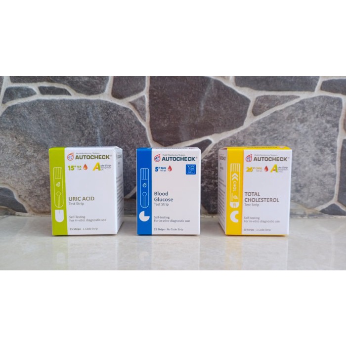Strip GulaDarah Strip Asam Urat Strip Kolesterol AUTOCHECK Stik Gula  - Gula darah