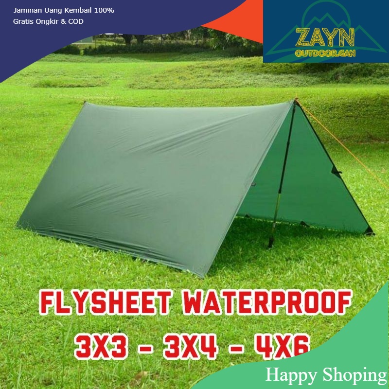 Flysheet outdoor Hiking waterproof - Atap tenda camping - Flysheet ultralight - emergency bivak - Pe