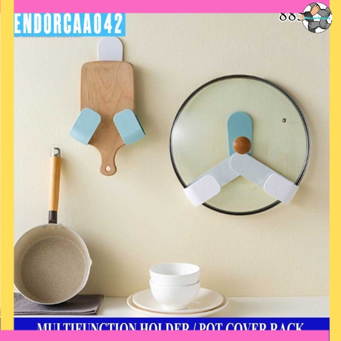 Rak Tempat Tutup Panci Talenan Tempel Dinding Gantungan Serbaguna