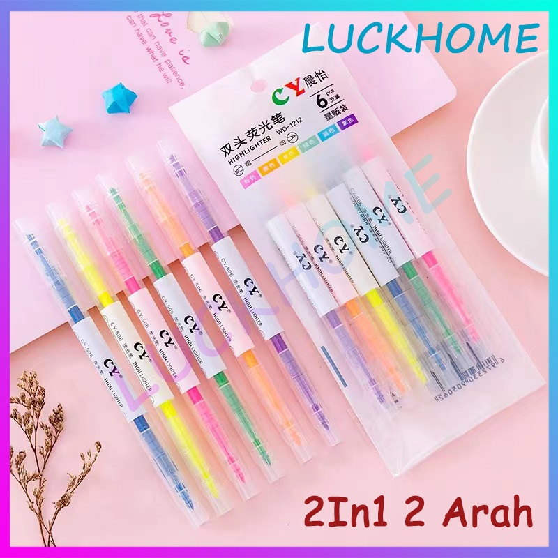 

Highlighter Penanda Berwarna Penanda Berwarna Pastel Pensil Stabilo Panjang Warna 2 Sisi Highlighter Warna Warni