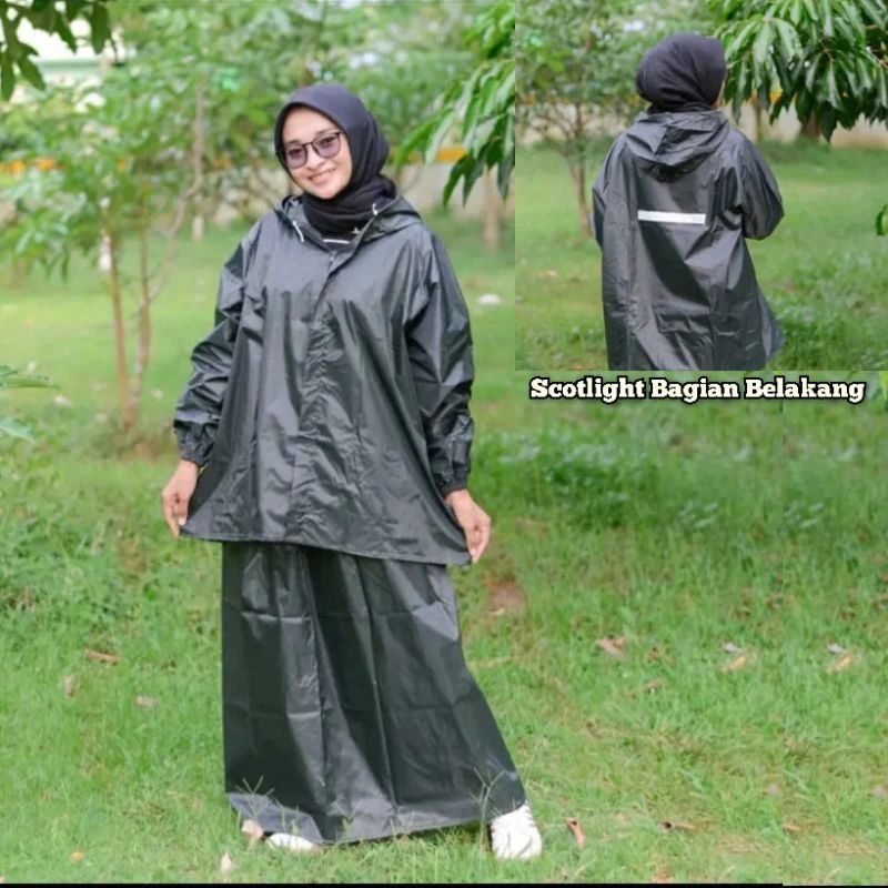 Jas Hujan Mantel Hujan Model Rok Wanita Pria Bahan Premium Anti Rembes Tahan air
