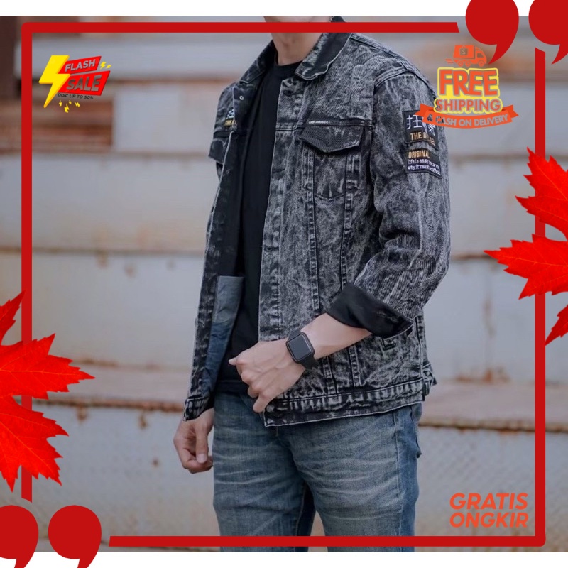 OUTFIT JKT48 TERBARU NEW ERA //JAKET JEANS PATH JAKET JEANS TRUCKER JAKET DENIM BLUE DENIM JACKET BL