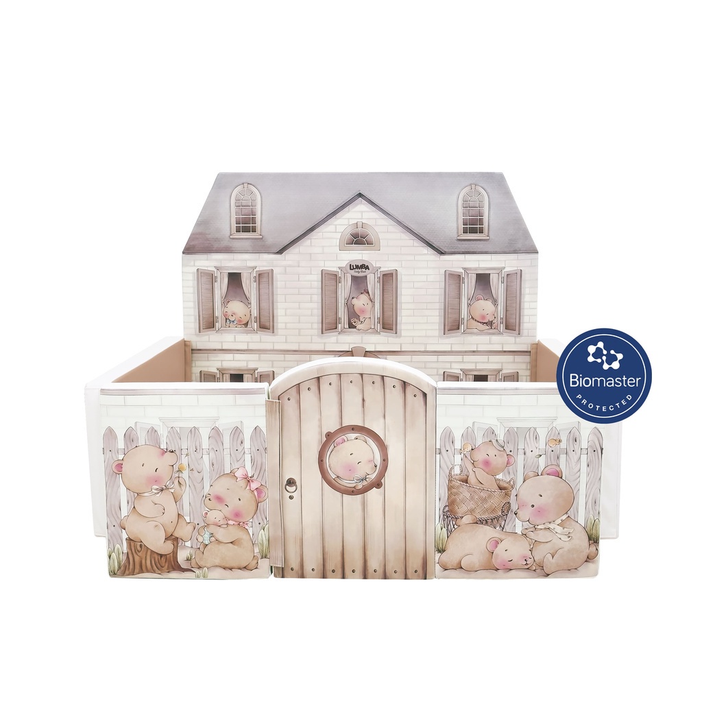 Lumba BumperBed & Playground Antibacterial Bear House | Bumpermat | Playmat | Box bayi | Matras Bayi