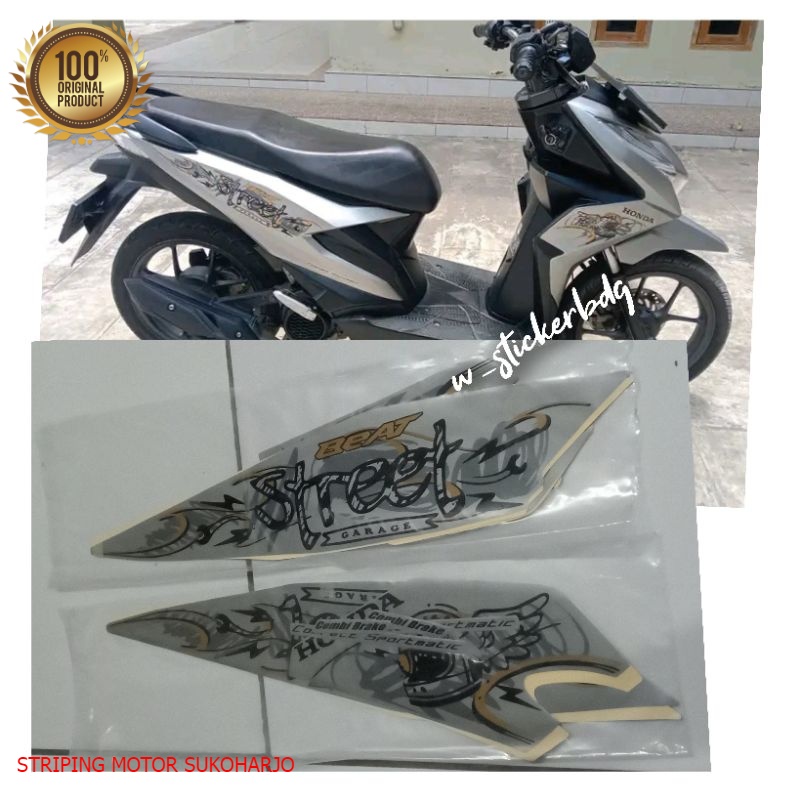(ORI) Striping Honda Beat Street 2021 Silver kualitas original