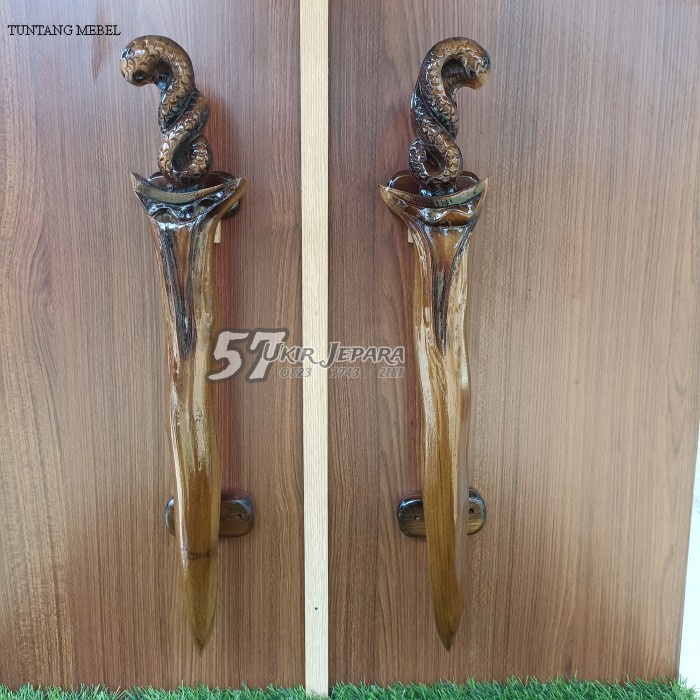 Termurah Tarikan pintu / Handle rumah ukir kayu jati asli jepara - Gagang pintu - Matengan