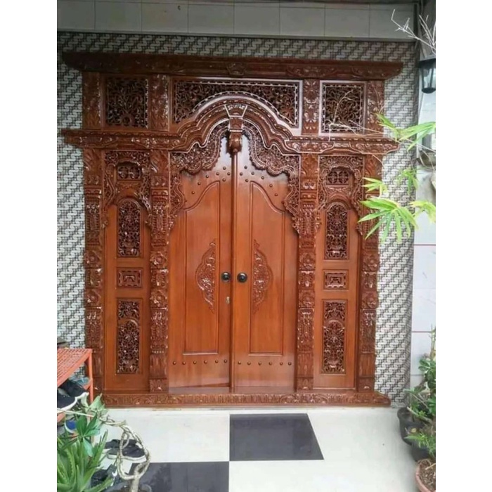 Teermurah Pintu gebyok kayu jati / kusen pintu rumah / pintu rumah / pintu kayu
