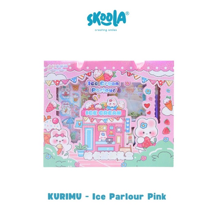 

Skoola Stationery Sticker Set Washi Tape Anak Perempuan - Kurimu - ICE LAND PINK