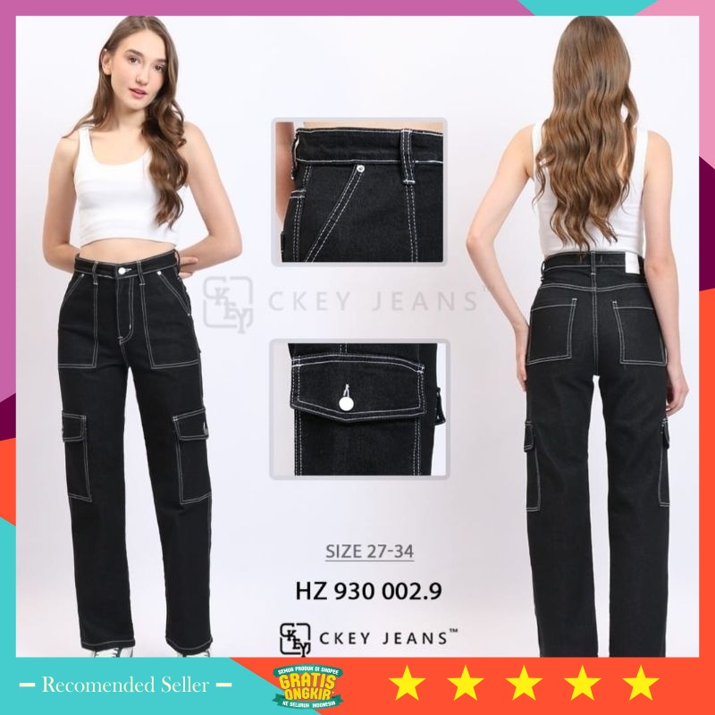 Celana Kulot Wanita Murah Kekinian Style Korea Tebal Kuat Awet / Etna - Kulot Loose Cargo Ckey Jeans