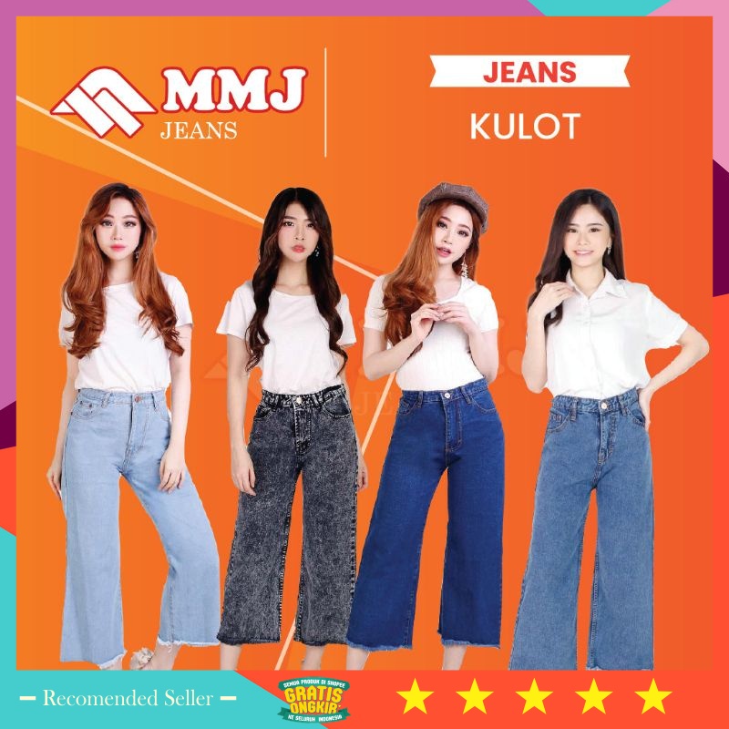 Celana Kulot Jeans Wanita Murah Style Korea Kekinian / mmjjeans 040110  KULOT UNFINISHED KEKINIAN HW
