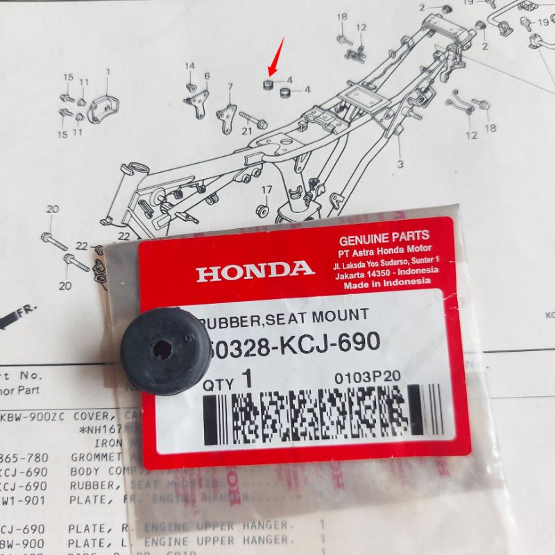 karet rangka tahanan jok honda tiger lawas lama revo original
