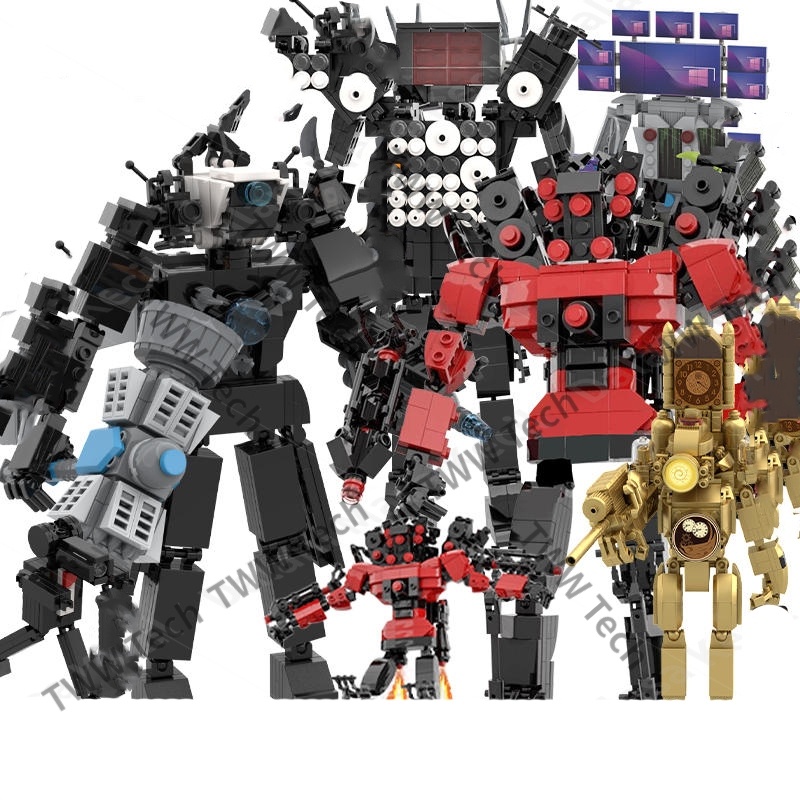 new skibidi Moc Skibidi Toilet Titan King Monitor Model Building Blocks Mainan LEGO Edukasi Titan TV