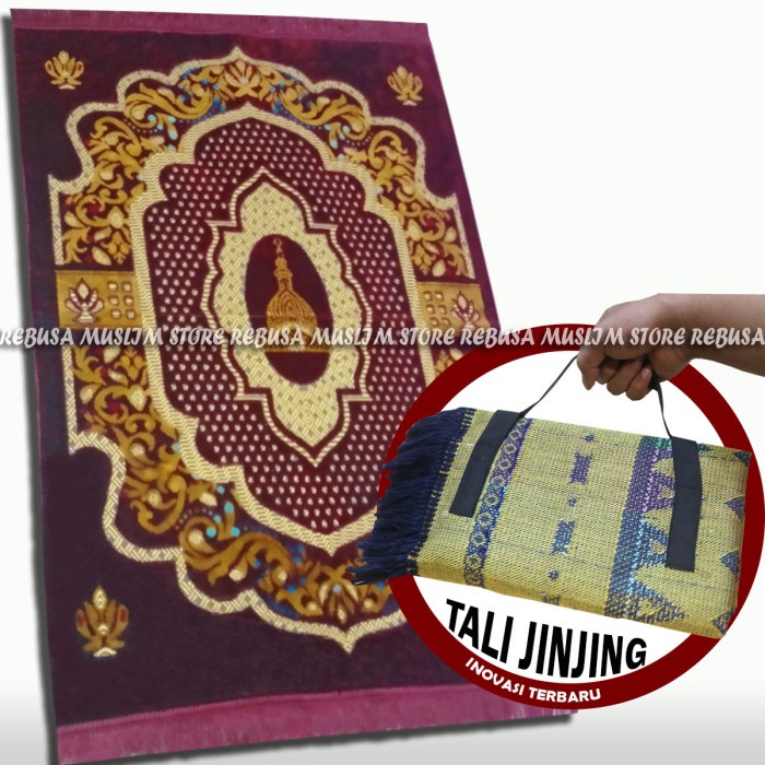 Sajadah Turki Bulu Tebal Dewasa Sedang  - Biru