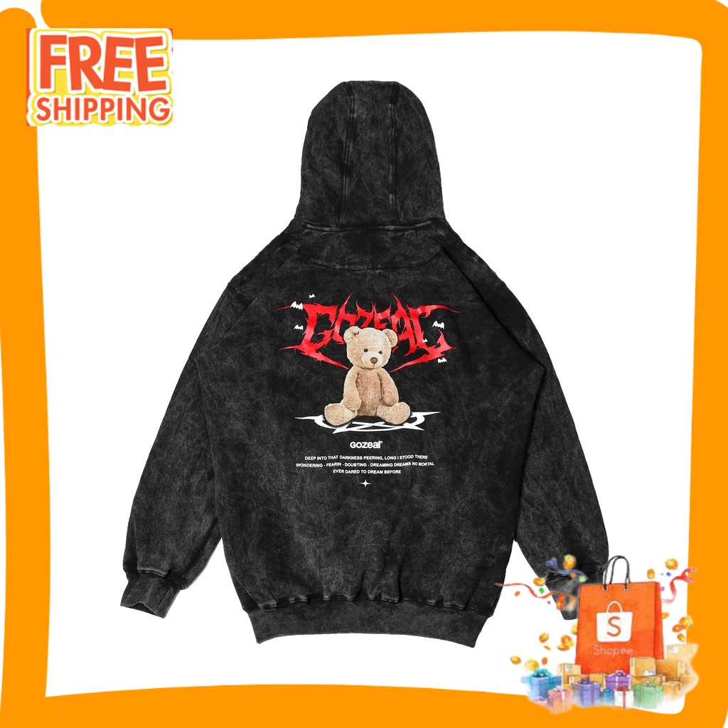 HOODIE PRIA POLOS MOTIF MURAH/ Gozeal | Hoodie | Washed Mishka